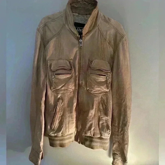 Vintage Dolce And Gabbana Retro Lamb Leather Jacket.Extremely RARE.